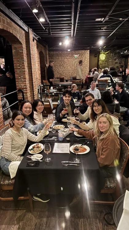 Bao Vo with the miLEAD group over dinner.