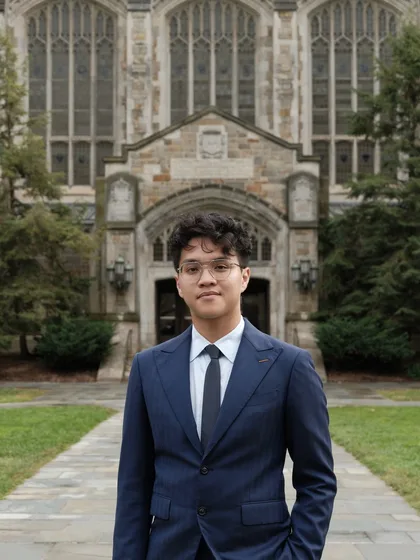 Bao Vo at the University of Michigan Law Quad.